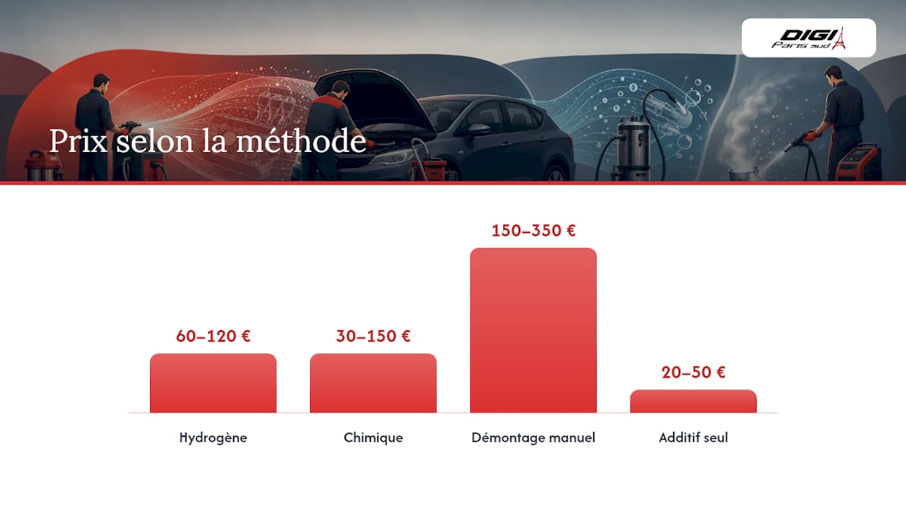 Tableau comparatif des méthodes et coûts de décalaminage moteur