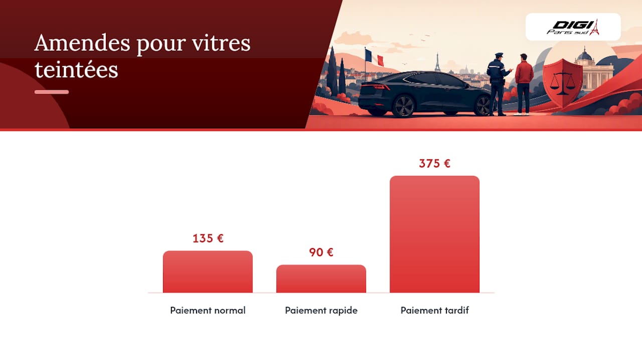 Sanctions vitres assombries : montants, points et immobilisation — overview diagram