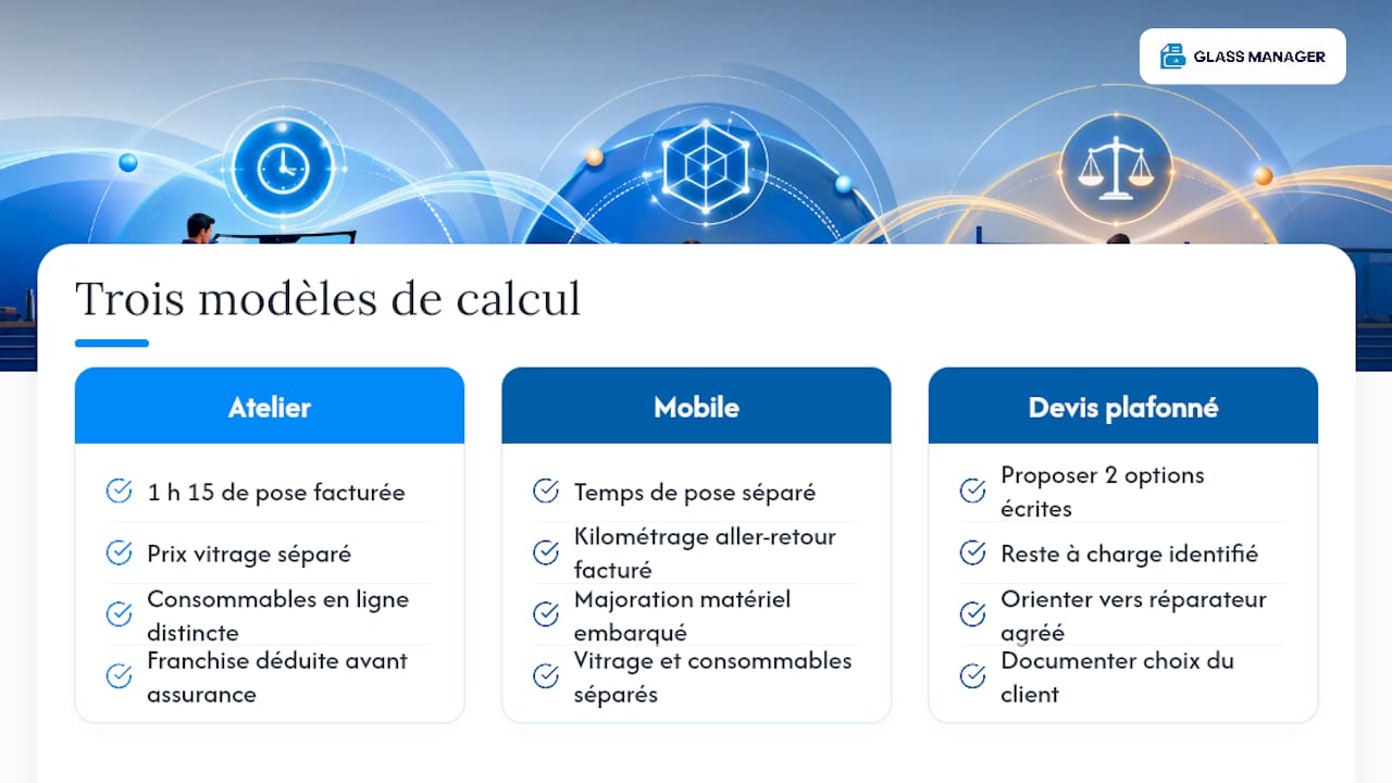 Trois modèles pour calculer le barème vitrage