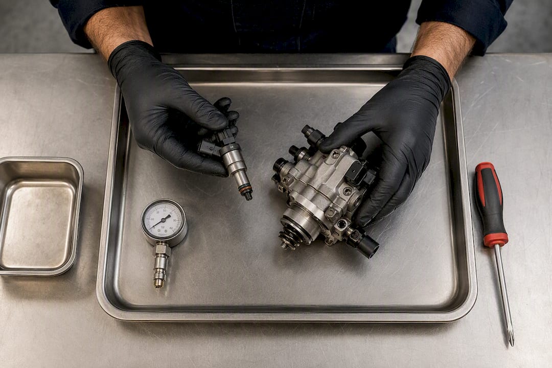 Inspection d’un injecteur et d’une pompe à carburant