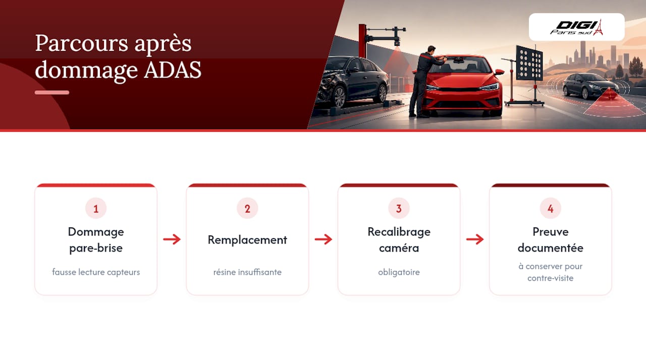 Étapes pour recalibrer l'ADAS après un remplacement