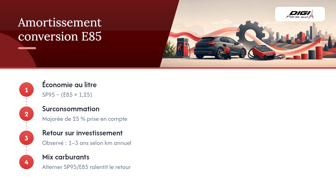 Calcul du retour sur investissement d’une conversion au E85