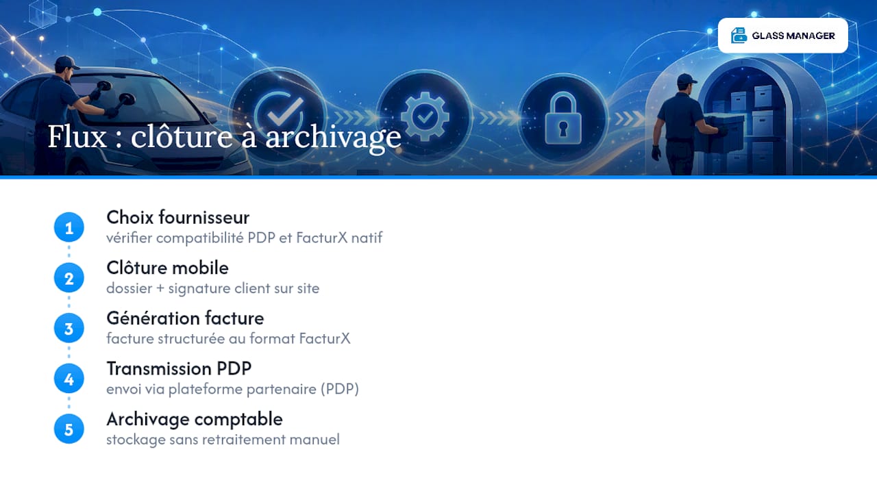 Processus de facturation électronique d’un dossier vitrage
