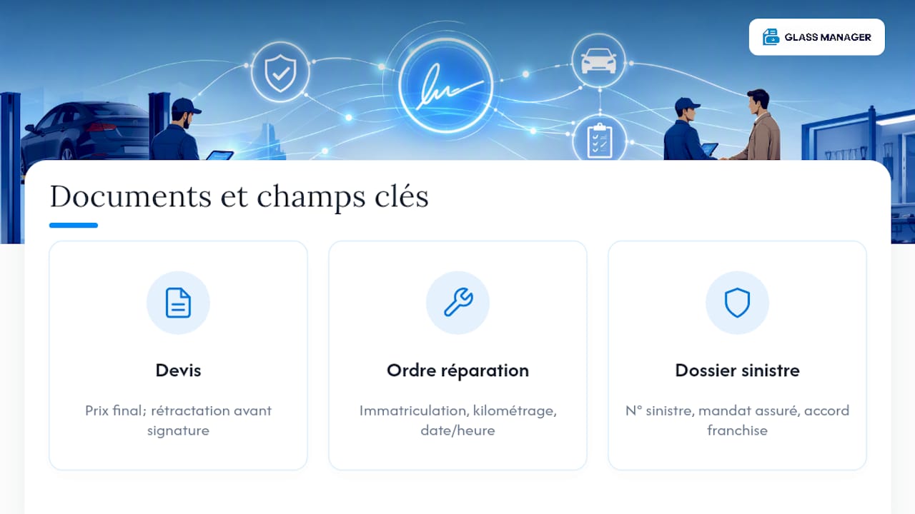 Trois documents prêts pour la signature électronique