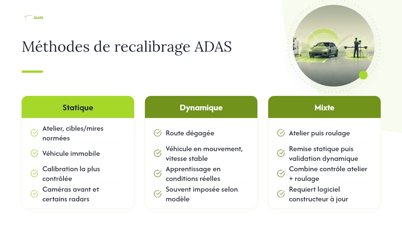 Comparaison des trois méthodes de calibration des systèmes ADAS