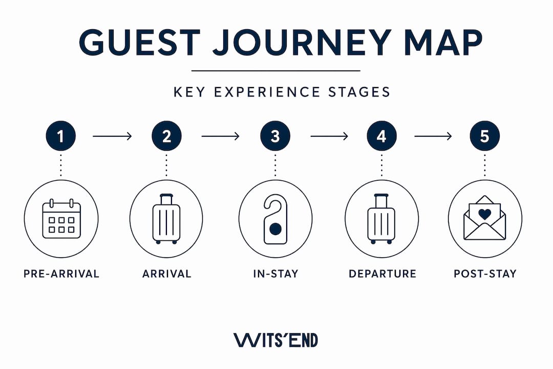 Infographic showing guest journey stages