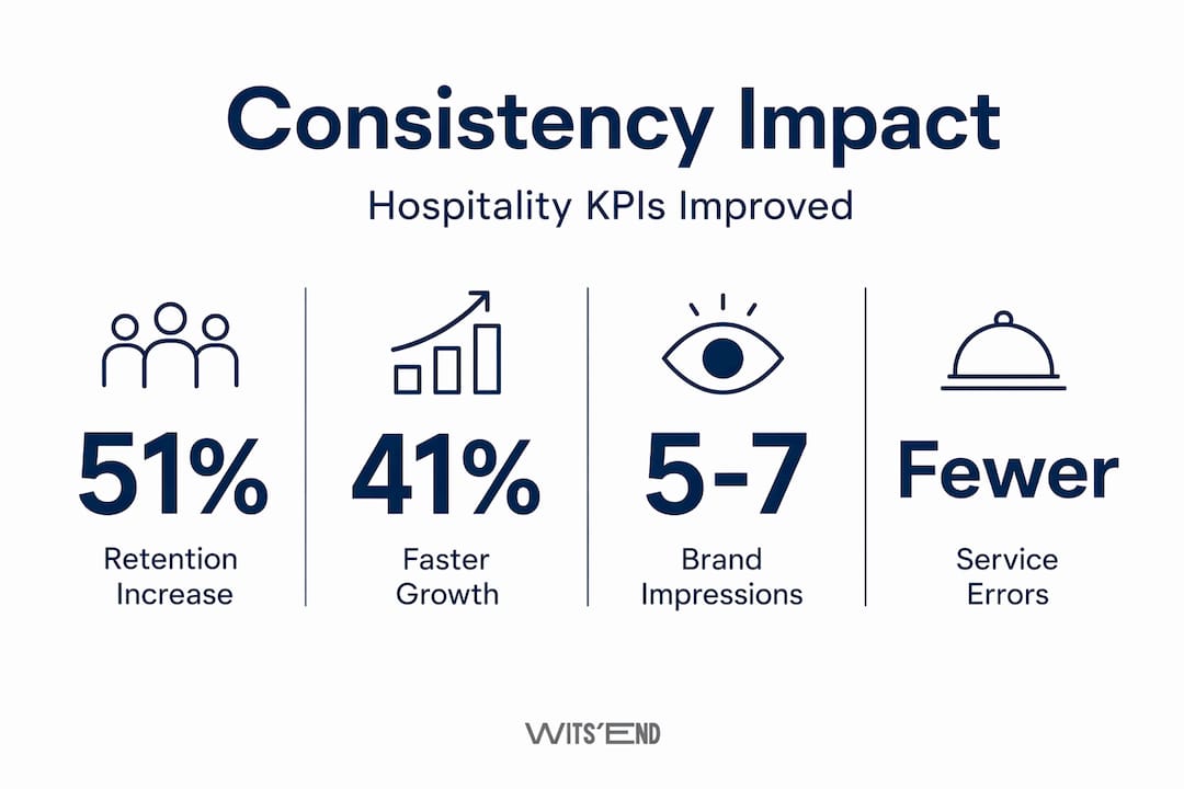 Infographic shows service consistency KPIs for hospitality