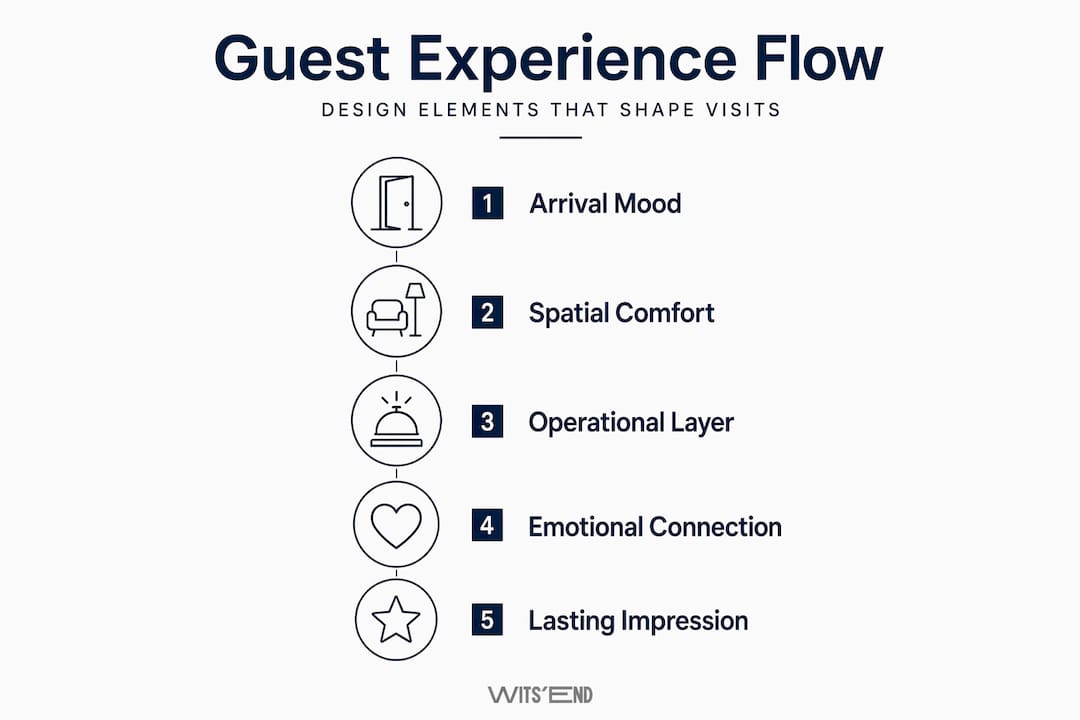 Infographic showing key guest experience flow steps