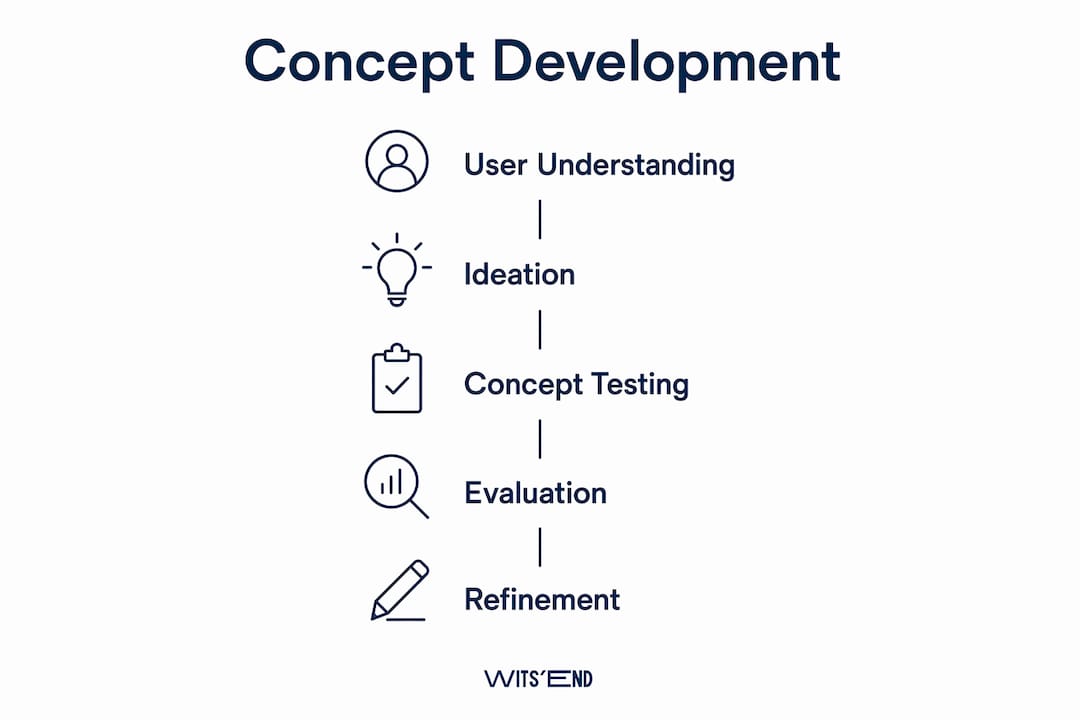 Infographic showing stages of concept development