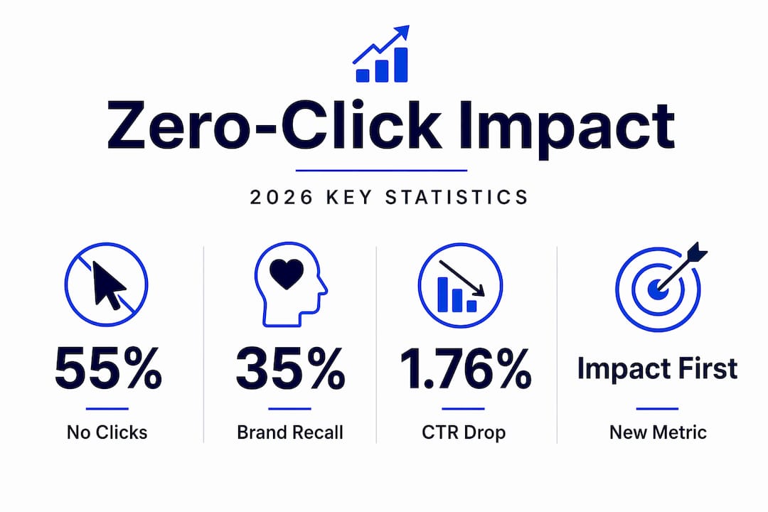 Infographic showing zero-click search key statistics