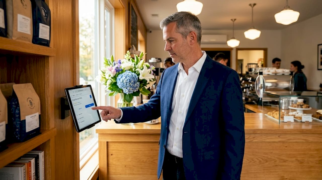 Shop manager updating business profile listing