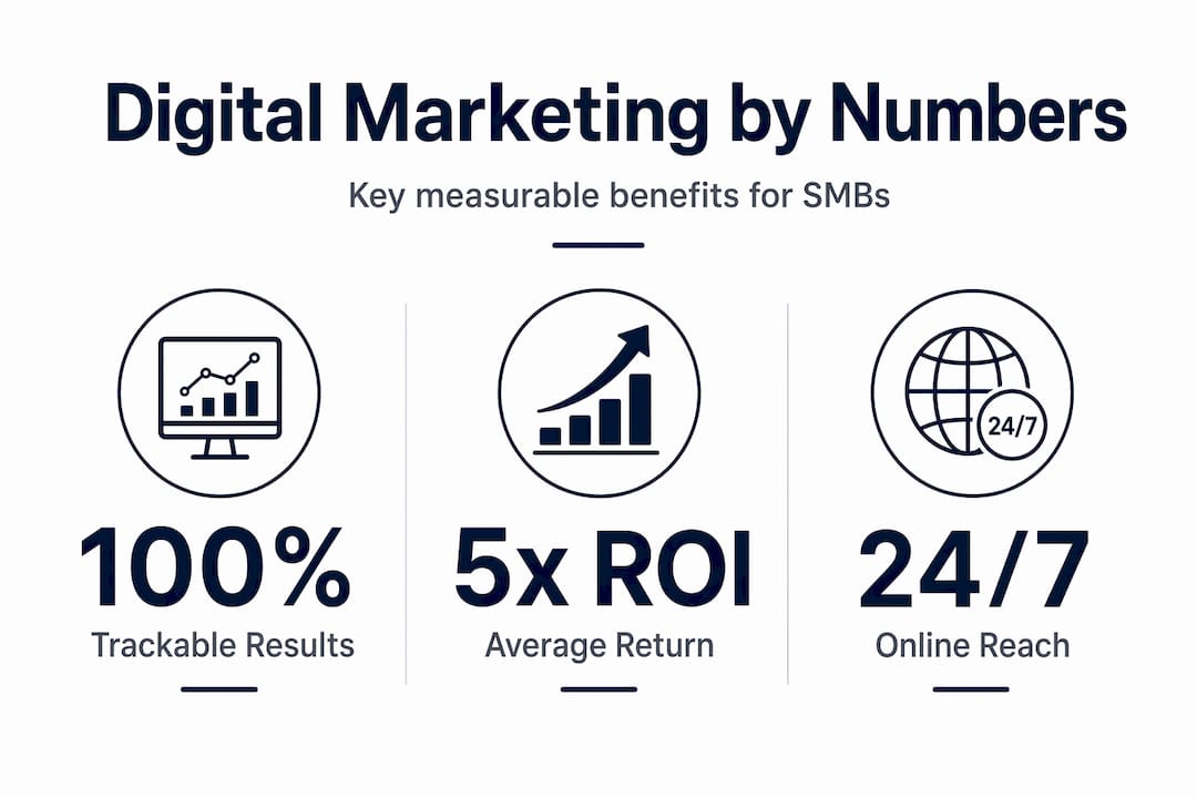 Infographic showing digital marketing measurable stats