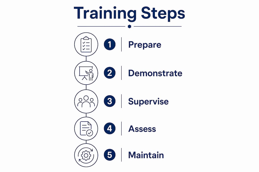 Infographic with key peptide training steps