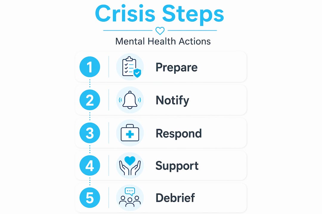 Infographic showing crisis communication steps