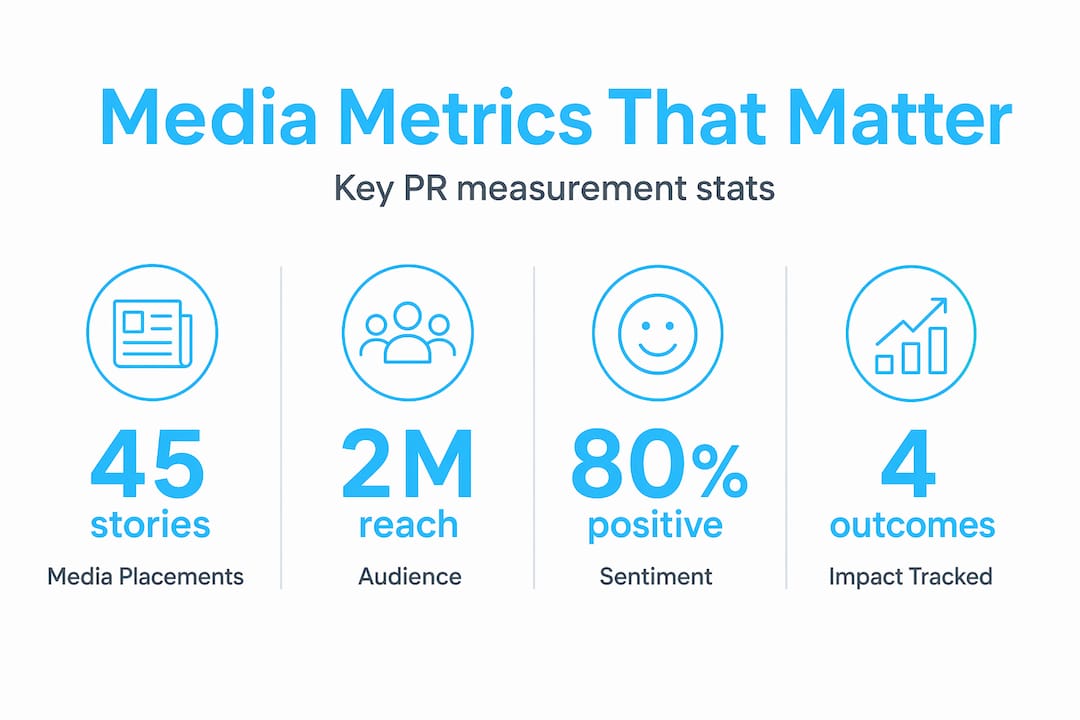 Infographic showing key PR measurement statistics