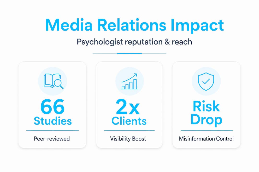Infographic showing media relations key statistics
