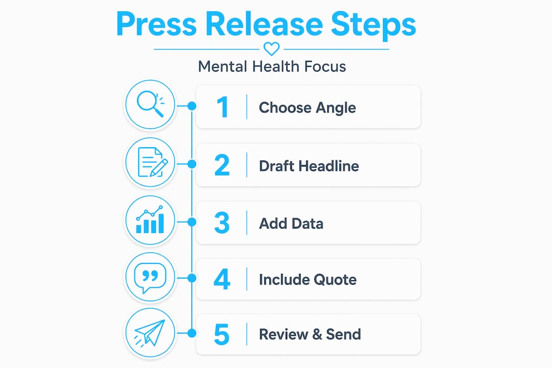 Infographic outlines 5 steps for press release creation