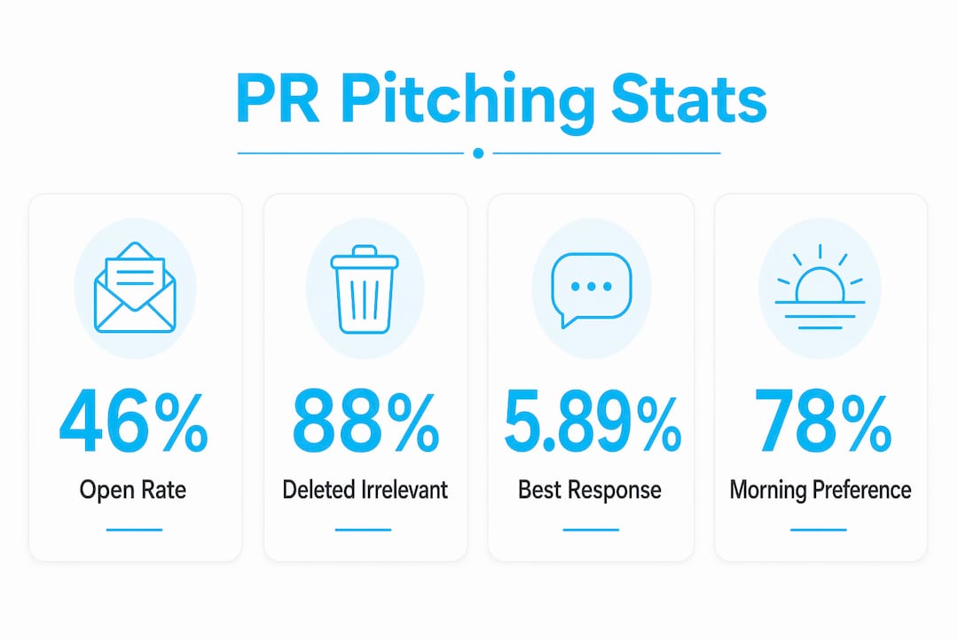 Infographic with key PR pitching statistics