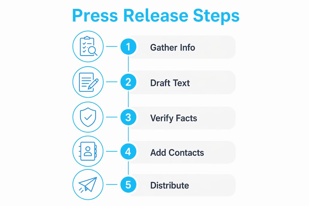 Infographic showing steps to draft press release