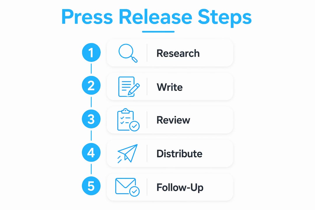 Infographic showing press release steps