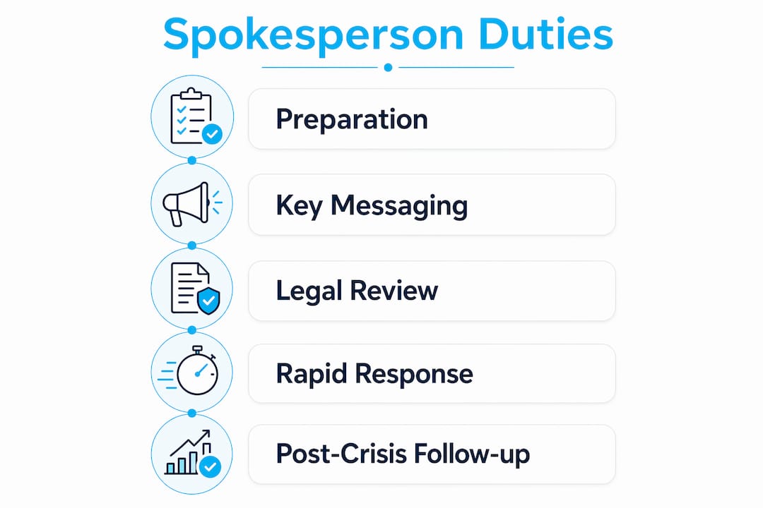 Infographic showing media spokesperson key duties