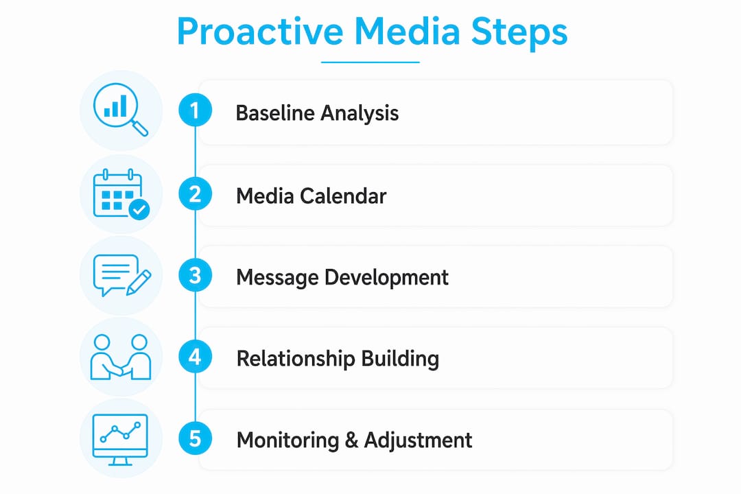 Infographic showing proactive media planning steps