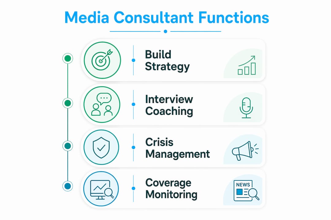 Infographic showing four key media consultant functions