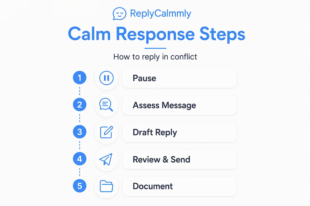 Infographic showing steps to calm co-parent response