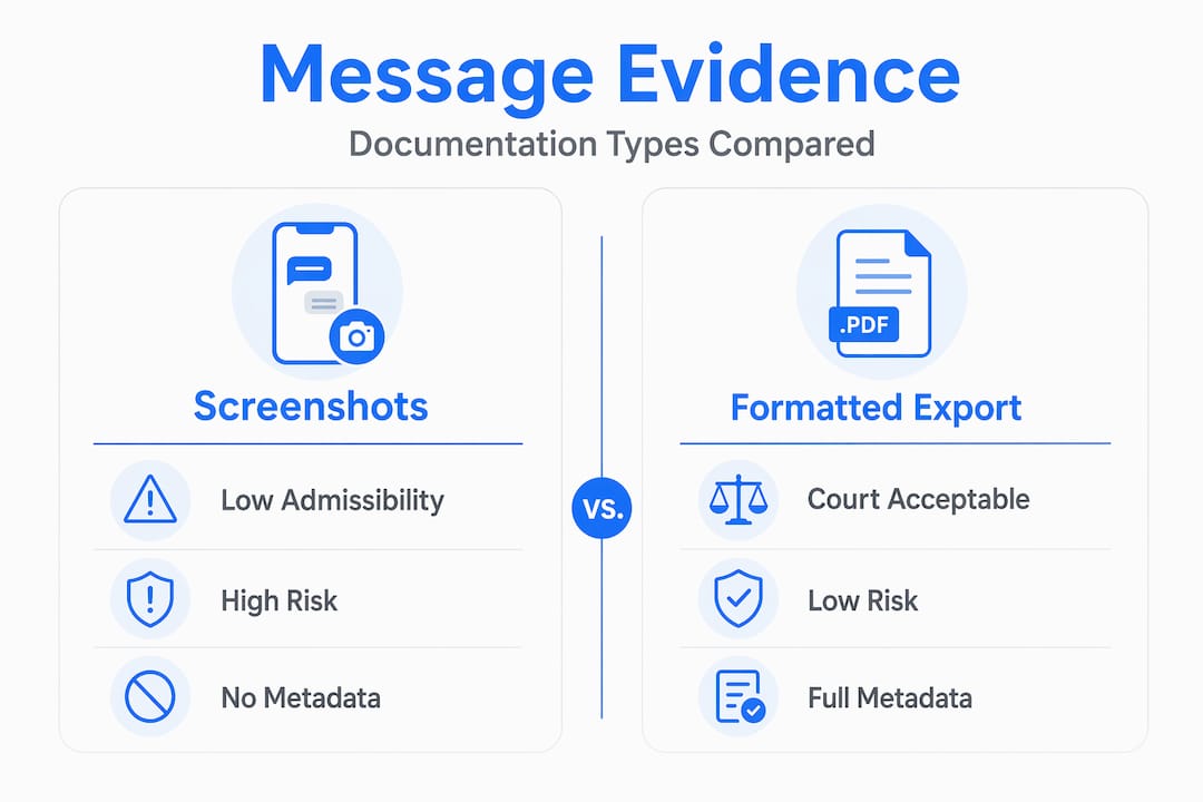 Infographic comparing evidence documentation types