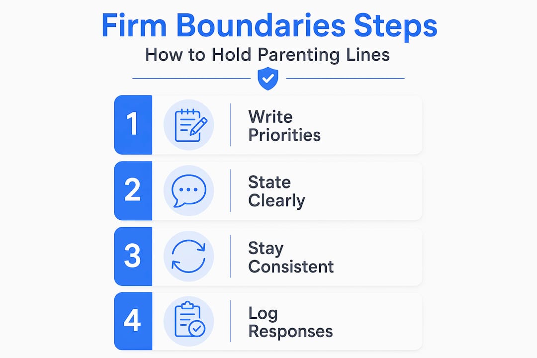 Vertical flow showing steps for holding firm boundaries