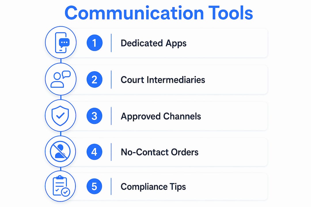 Infographic outlining types of court-mandated communication tools