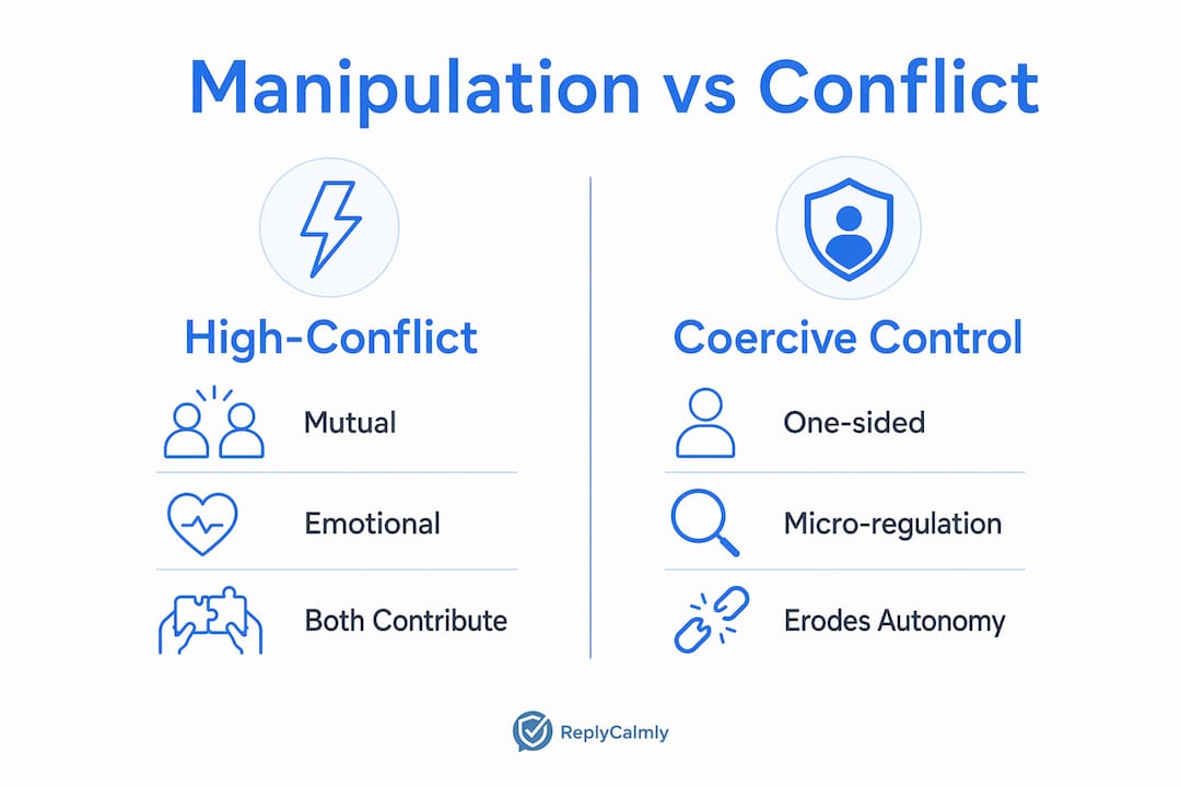 Infographic comparing manipulation and conflict features