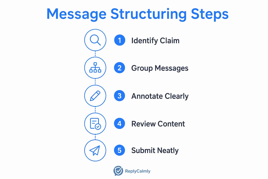 Infographic on message structuring steps
