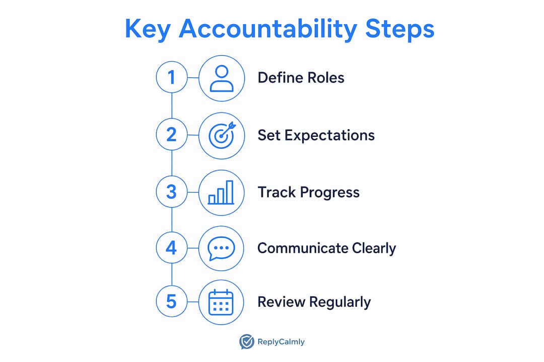 Infographic illustrating key steps for co-parenting accountability