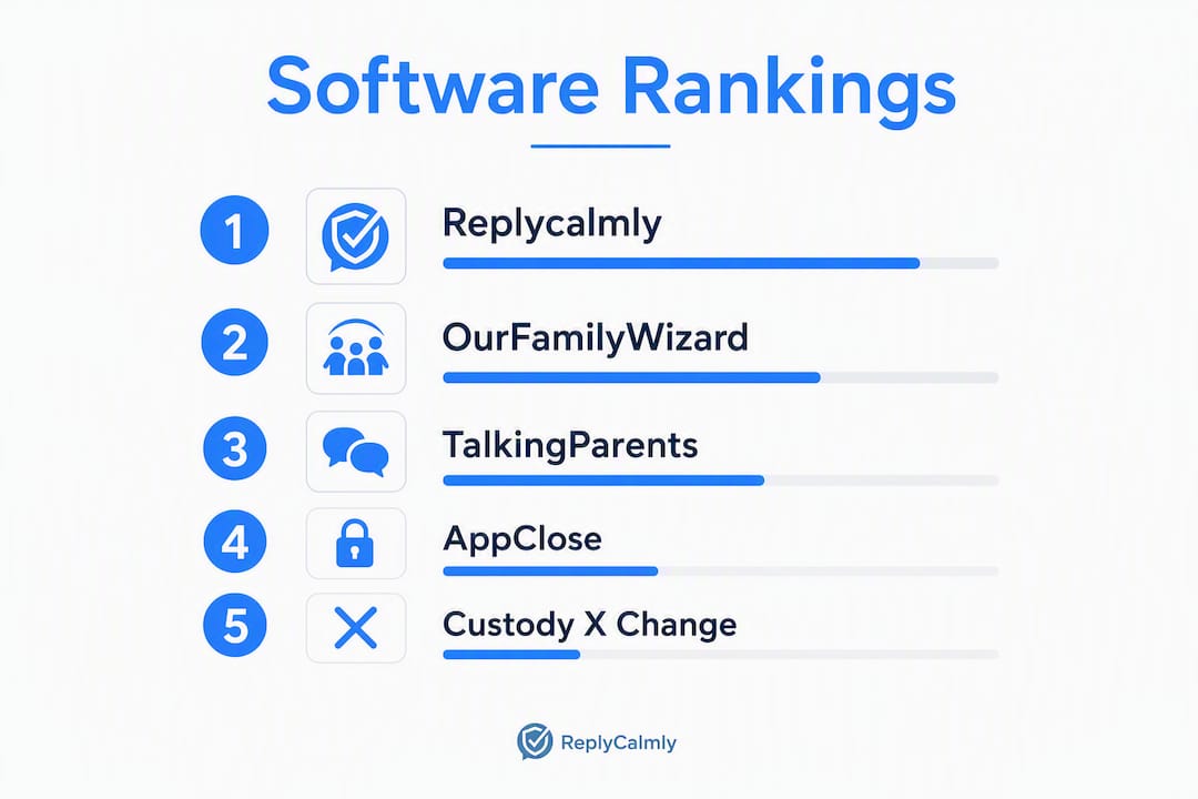 Infographic showing family court software rankings