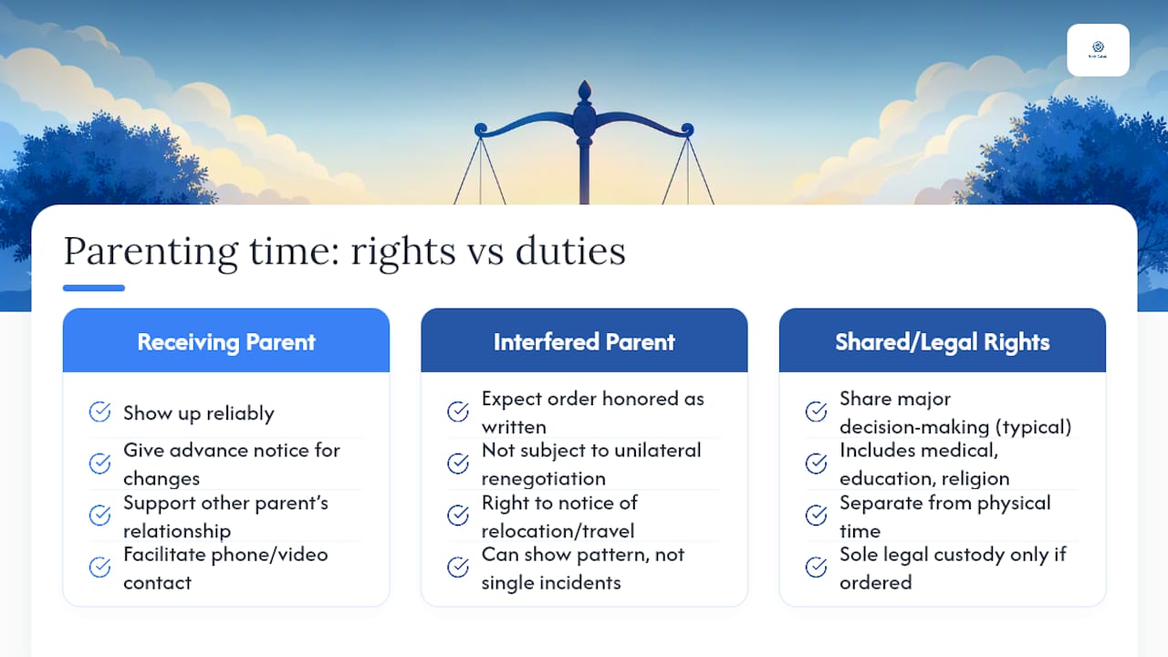 What Rights and Duties Actually Come With Parenting Time — overview diagram