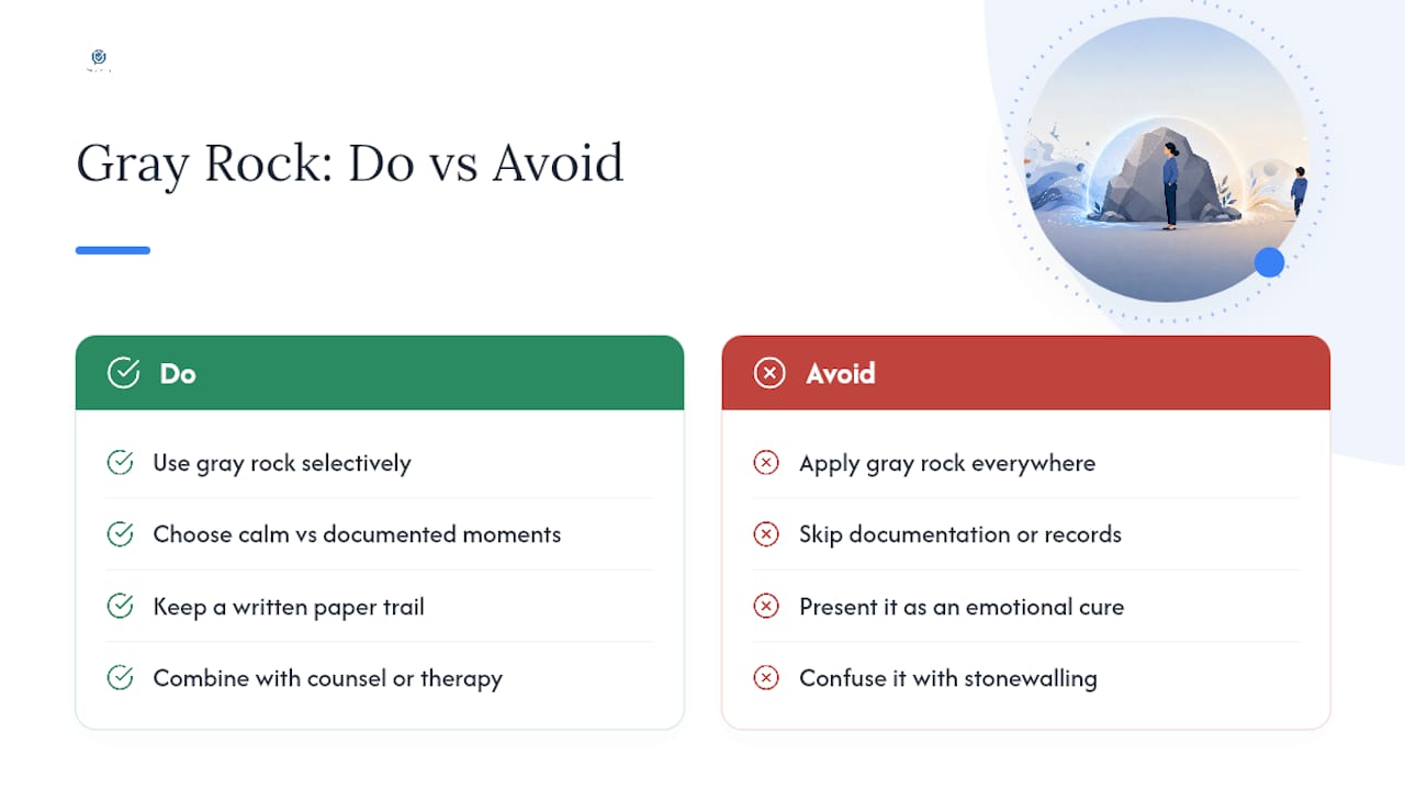 What Gray Rock Gets Wrong in Most Advice Columns — overview diagram