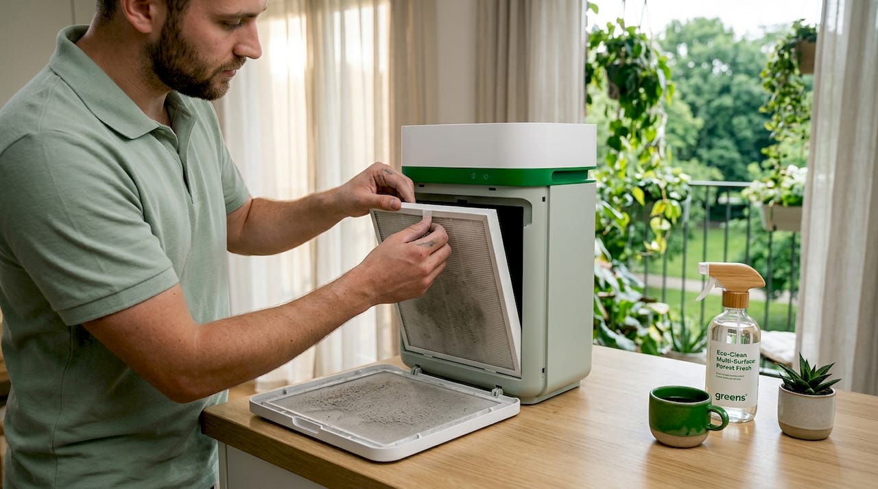 Resident cleaning dusty air purifier filter