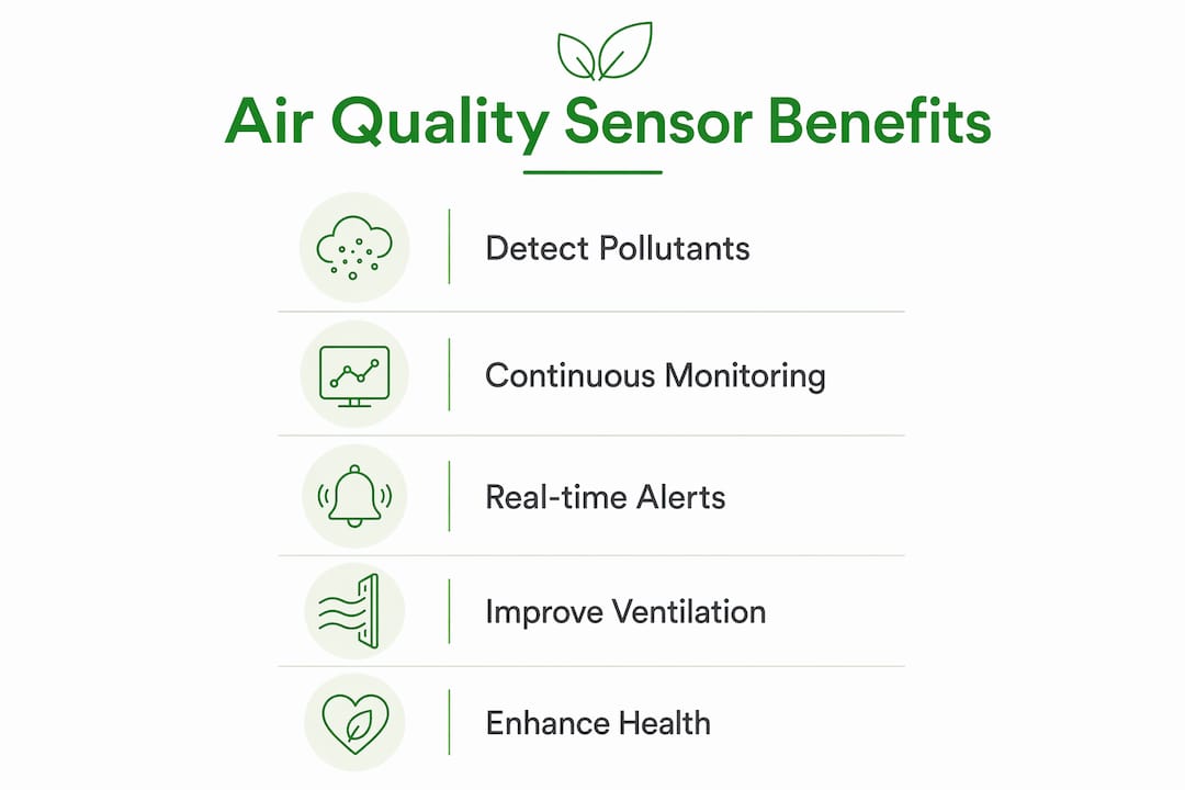 Infographic outlining benefits of air quality sensors