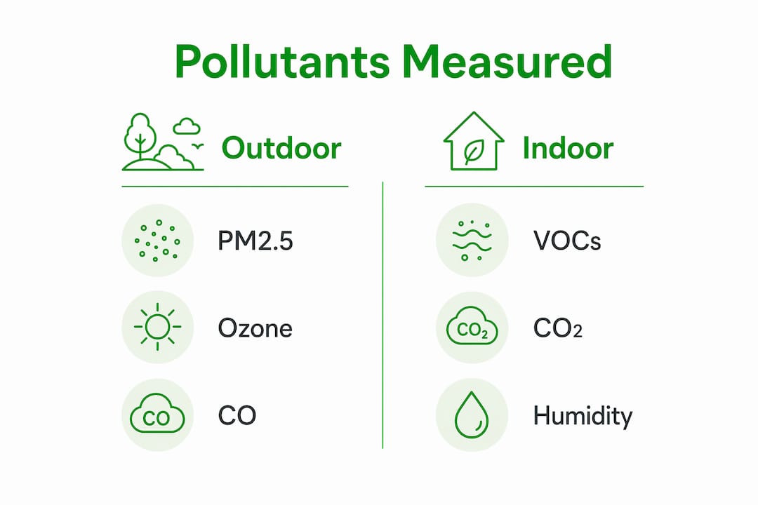 Infographic comparing indoor and outdoor pollutants