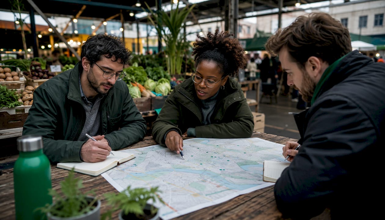 Urban planners discussing UK air quality law