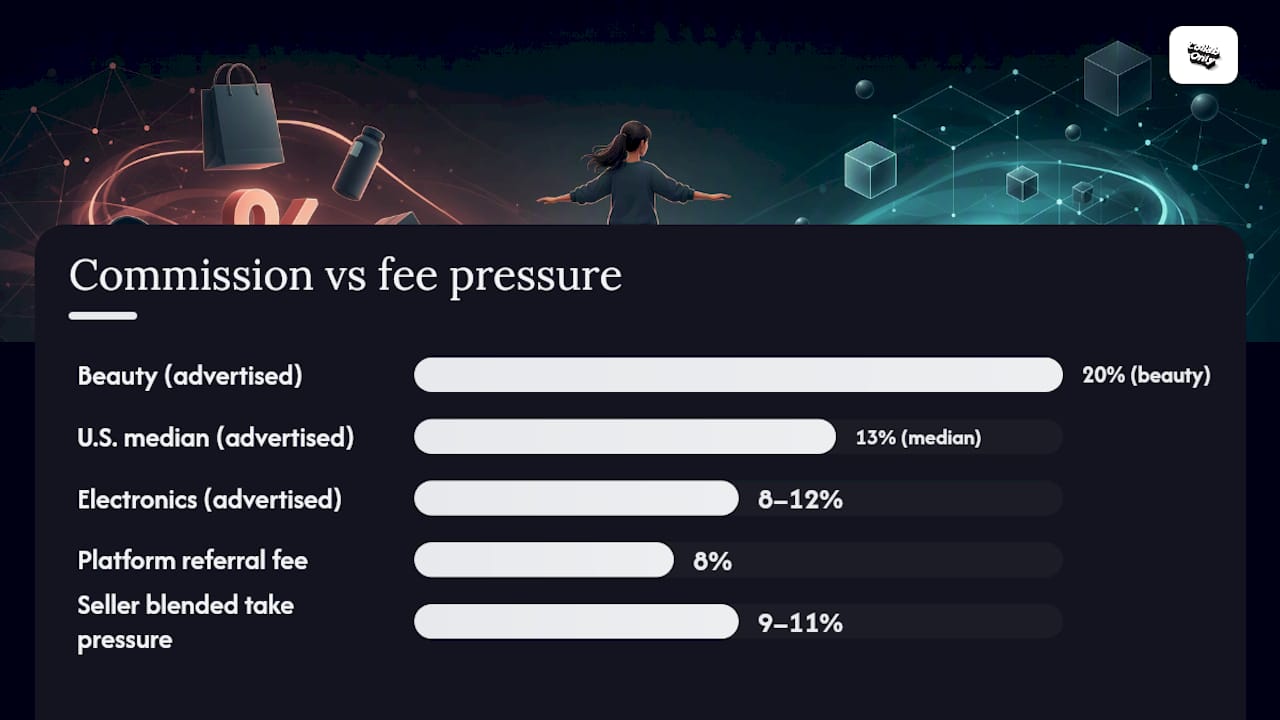 Diagram comparing commission rates and seller fees
