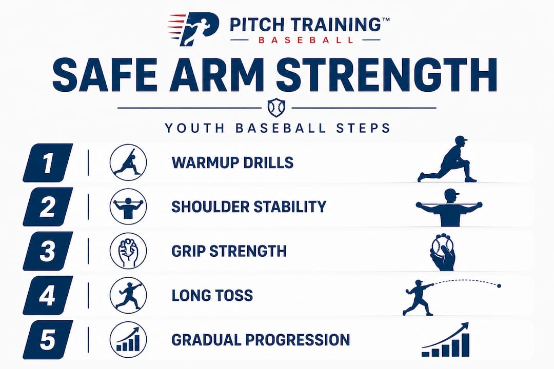 Infographic outlining safe arm strength steps