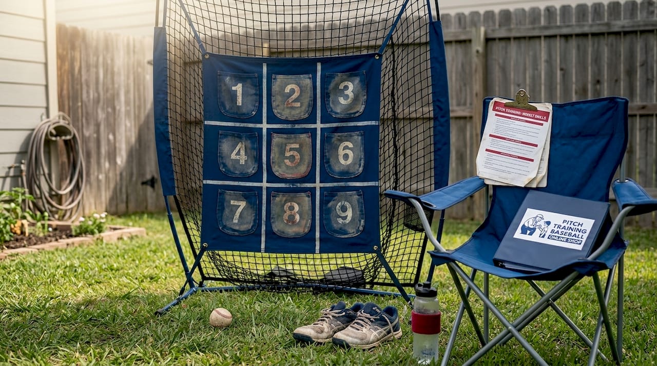 Nine-zone pitching net used for baseball training
