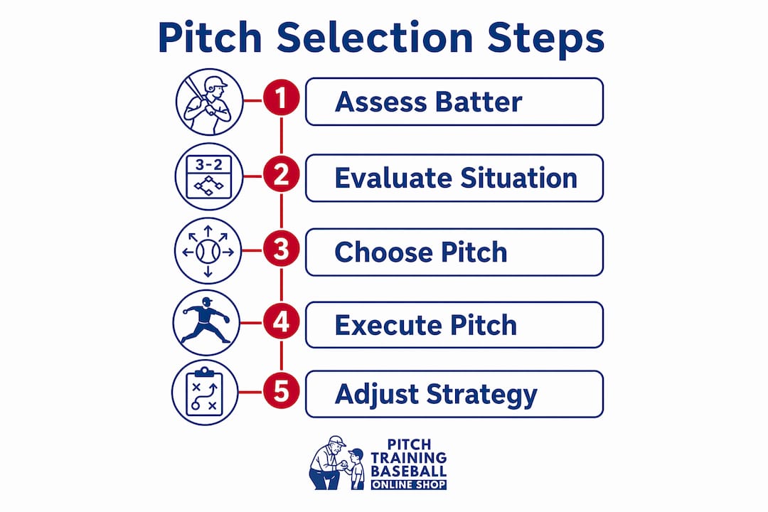 Infographic outlining five steps of pitch selection