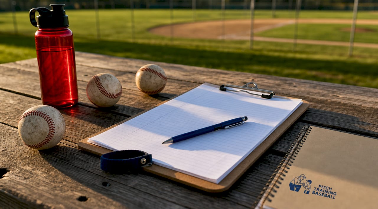 Coach’s clipboard for pitching session plan