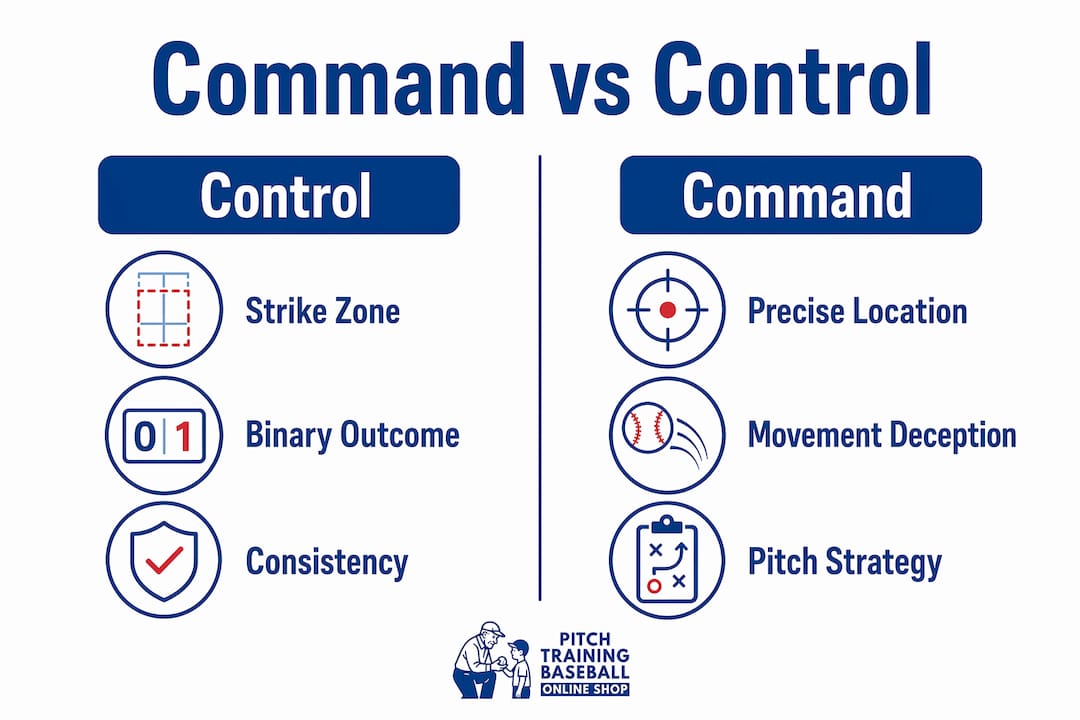 Infographic comparing pitch command and pitch control