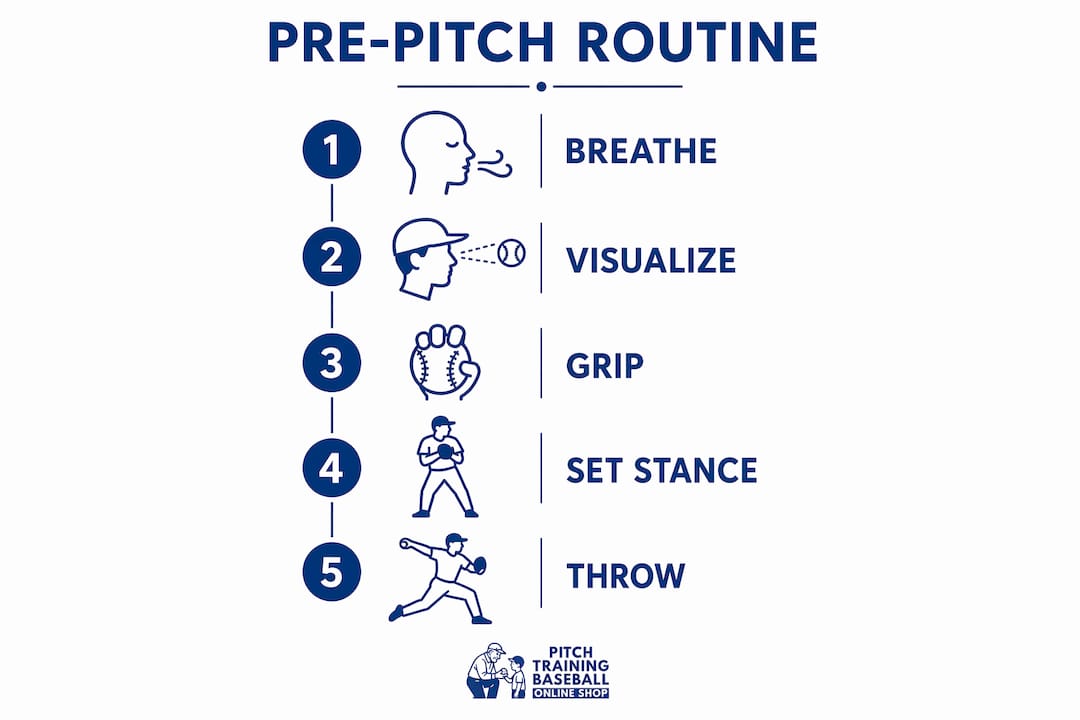 Infographic showing pre-pitch routine steps