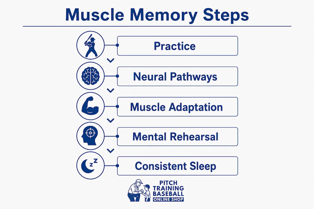 Step-by-step infographic of muscle memory development