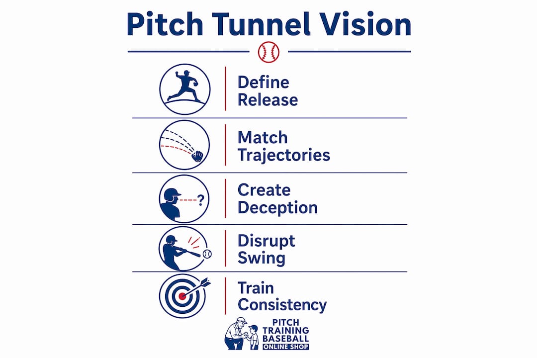 Infographic illustrating steps of pitching tunnel vision